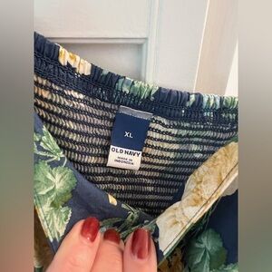 Old Navy Blue and Green Floral Dress XL